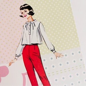 Vintage MCM Sewing Pattern Book Original 8x10 Collage Pants + Swing Top